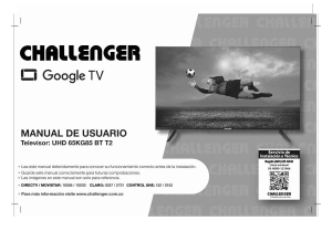 Manual de uso Challenger UHD 65KG85 BT T2 Televisor de LED