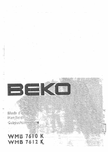 Handleiding BEKO WMB 7610 K Wasmachine