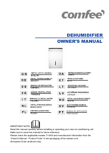 Manual de uso Comfee MDDP-30DEN7 Deshumidificador