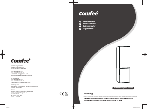 Manual de uso Comfee RCB359WH2 Frigorífico combinado