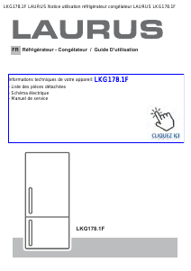 Mode d’emploi Laurus LKG178.1F Réfrigérateur combiné