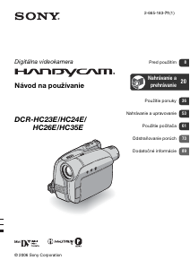 Návod Sony DCR-HC24E Videokamera