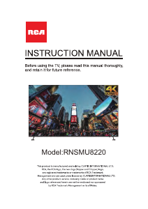 Handleiding RCA RNSMU8220 LED televisie