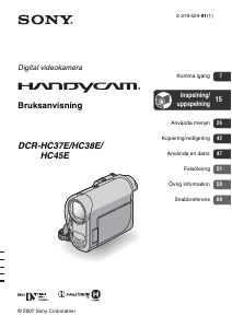 Bruksanvisning Sony DCR-HC37E Videokamera