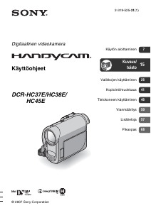 Käyttöohje Sony DCR-HC37E Kameranauhuri