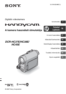Használati útmutató Sony DCR-HC38E Videokamera