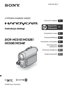 Instrukcja Sony DCR-HC52E Kamera