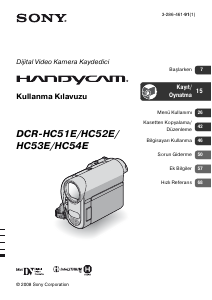 Kullanım kılavuzu Sony DCR-HC54E Kaydedici kamera