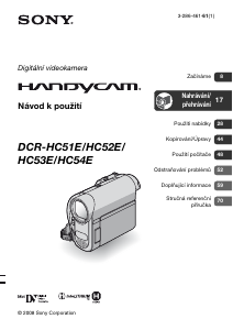 Manuál Sony DCR-HC54E Videokamera
