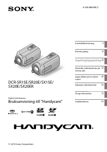 Bruksanvisning Sony DCR-SX20E Videokamera