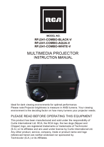 Handleiding RCA RPJ241-COMBO-V Beamer