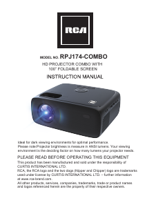 Manual RCA RPJ174-COMBO Projector
