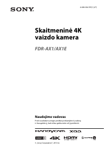 Vadovas Sony FDR-AX1E Vaizdo kamera