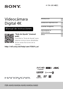Manual de uso Sony FDR-AX43 Videocámara