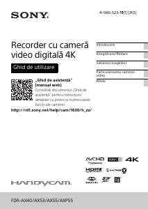 Manual Sony FDR-AX53 Cameră video