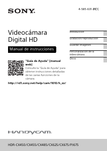 Manual de uso Sony HDR-CX450 Videocámara