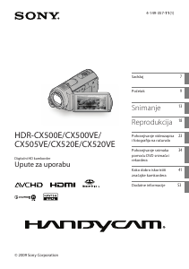 Priručnik Sony HDR-CX520VE Videokamera