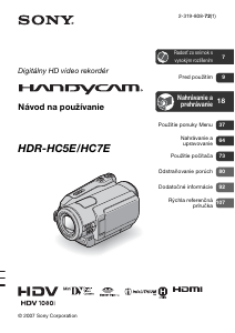 Návod Sony HDR-HC5E Videokamera