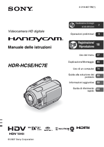 Manuale Sony HDR-HC7E Videocamera