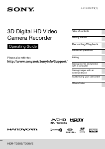 Manual Sony HDR-TD20VE Camcorder