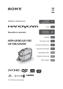 Priročnik Sony HDR-UX9E Prenosna kamera