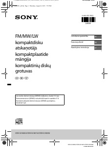 Rokasgrāmata Sony CDX-G1002U Automašīnas radio iekārta