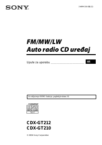 Priručnik Sony CDX-GT210 Radioprijamnik za automobil