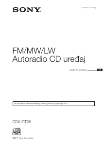 Priručnik Sony CDX-GT26 Radioprijamnik za automobil