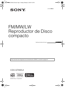 Manual de uso Sony CDX-GT930UI Radio para coche