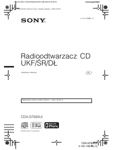 Instrukcja Sony CDX-GT930UI Radio samochodowe