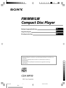 Brugsanvisning Sony CDX-MP30 Bilradio