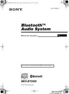 Manual Sony MEX-BT2500 Auto-rádio
