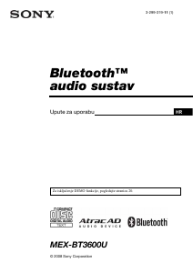 Priručnik Sony MEX-BT3600U Radioprijamnik za automobil