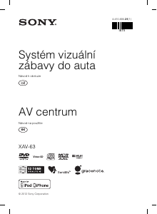 Manuál Sony XAV-63 Autorádio