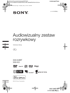 Instrukcja Sony XAV-64BT Radio samochodowe