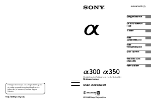 Bruksanvisning Sony Alpha DSLR-A350 Digitalkamera