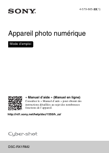 Mode d’emploi Sony Cyber-shot DSC-RX1RM2 Appareil photo numérique
