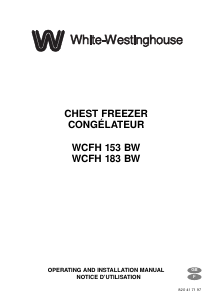 Manual White-Westinghouse WCFH 153 BW Freezer