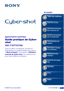 Mode d’emploi Sony Cyber-shot DSC-T70 Appareil photo numérique