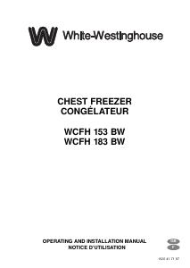 Manual White-Westinghouse WCFH 183 BW Freezer