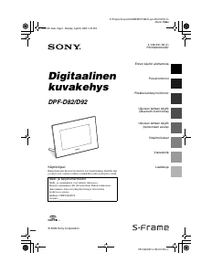 Käyttöohje Sony DPF-D82 Digitaalinen valokuvakehys
