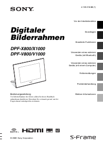 Bedienungsanleitung Sony DPF-X800 Digitaler bilderrahmen