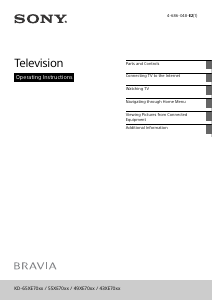 Manual Sony Bravia KD-49XE7077 LCD Television