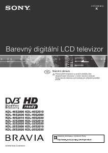 Manuál Sony Bravia KDL-26S2030 LCD televize