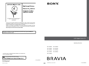 Manual Sony Bravia KDL-32S5600 LCD Television