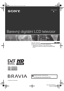 Manuál Sony Bravia KDL-40U2000 LCD televize