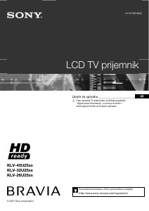 Priručnik Sony Bravia KDL-40U2520 LCD televizor