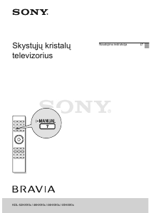 Vadovas Sony Bravia KDL-46HX900 Skystakristalis televizorius