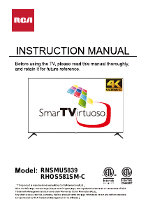 Mode d’emploi RCA RNSMU5839 Téléviseur LED
