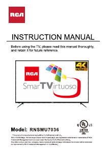 Mode d’emploi RCA RNSMU7036 Téléviseur LED